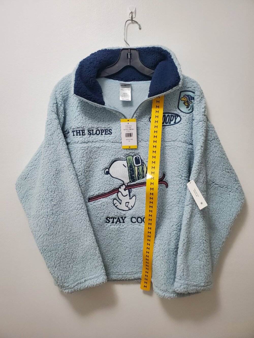 Snoopy Peanuts Light Blue Winter Fleece Pullover | Women's M or L | New With Tag - Picture 3 of 12